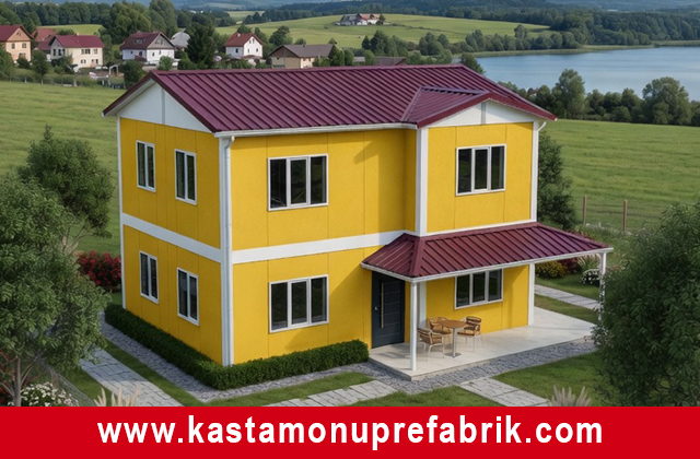142 metrekare iki katlı prefabrik ev